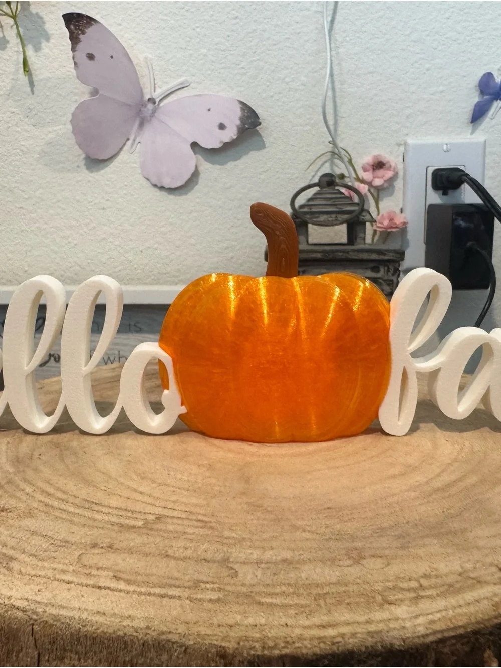 Hello Fall pumpkin decor